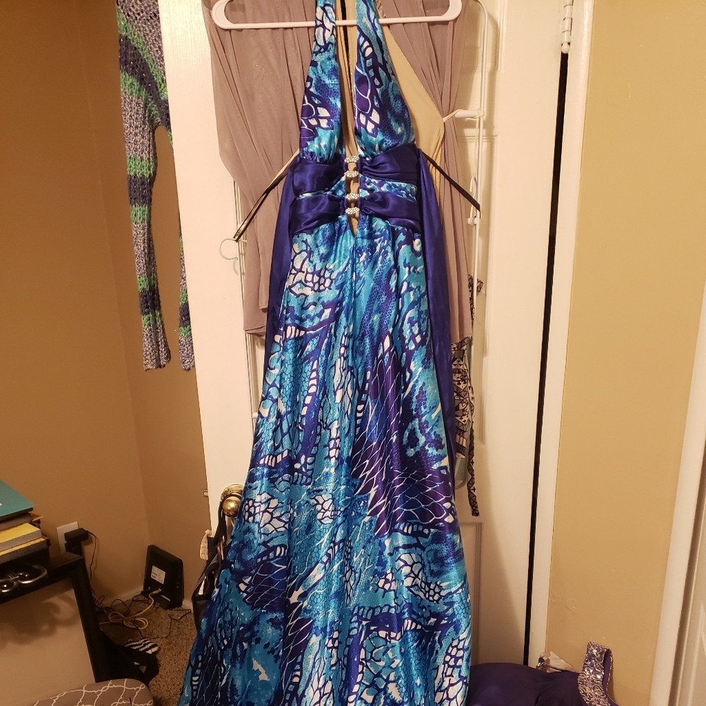 Silk gown wrap around neck